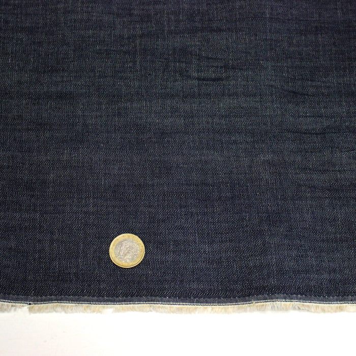 Tissu denim italien brut 100% coton bleu jean, 260gr/m2 - Fabrication italienne - TissusPapi.com