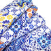 Tissu cotonnade AZULEJOS aux carreaux de faïence : bleu roi / bleu jaune / bleu orange - TissusPapi.com