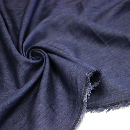 Tissu lin bleu indigo : habillement et déco d'intérieur - TissusPapi.com