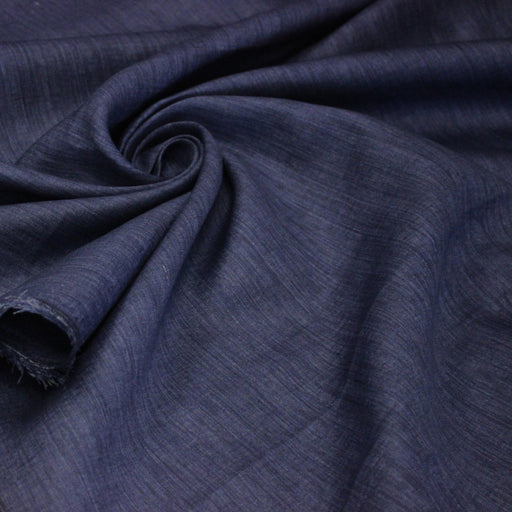 Tissu lin bleu indigo : habillement et déco d'intérieur - TissusPapi.com