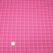 Tissu cotonnade rose fuchsia aux carreaux et liserés rétro - COLLECTION SEVENTIES - TissusPapi.com