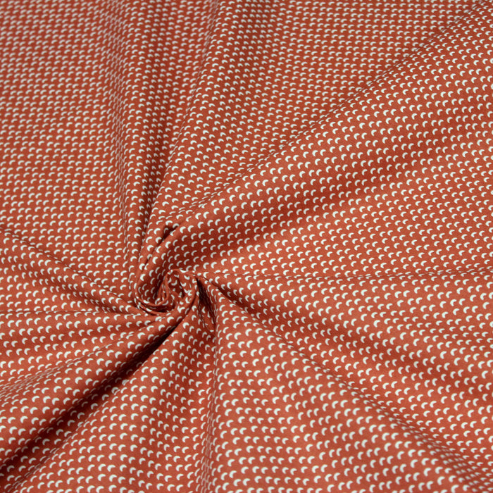 Tissu de coton rouge tomette aux petits arcs blancs - OEKO-TEX®