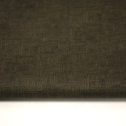Tissu cotonnade vert marron aux lignes & formes géométriques - COLLECTION SEVENTIES - TissusPapi.com