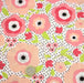 Tissu cotonnade aux belles fleurs roses graphiques sur fond blanc pois noirs - COLLECTION ÉTÉ - TissusPapi.com