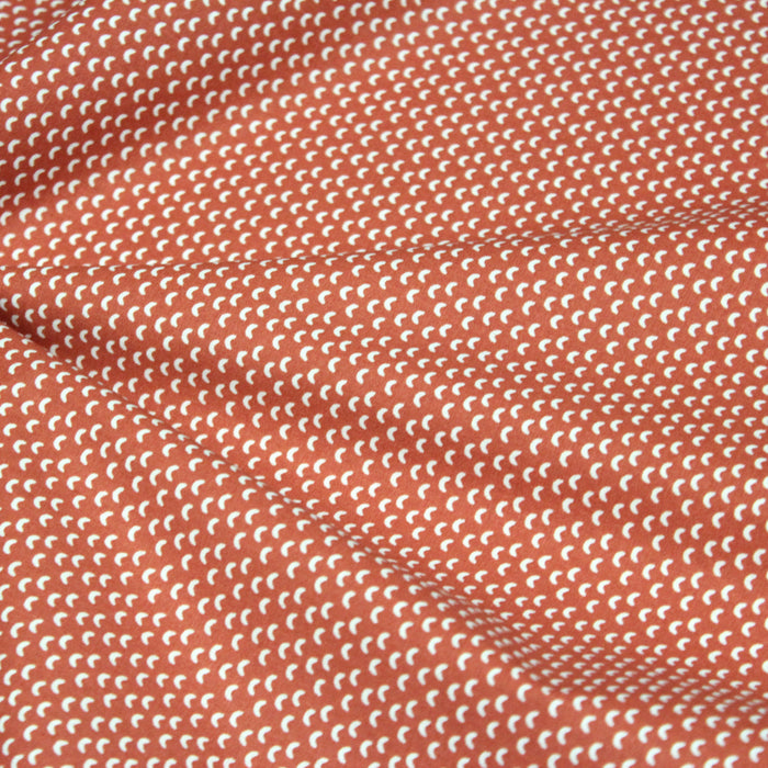 Tissu de coton rouge tomette aux petits arcs blancs - OEKO-TEX®
