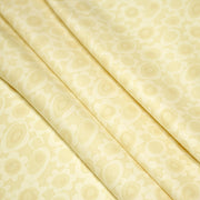 Tissu cotonnade jaune aux fleurs stylisées 70s jaunes - COLLECTION SEVENTIES - TissusPapi.com