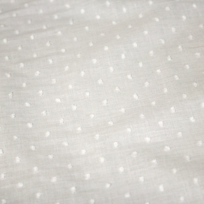 Tissu Plumetis de coton 100% coton : blanc, bleu, vert, parme...