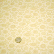 Tissu cotonnade jaune aux fleurs stylisées 70s jaunes - COLLECTION SEVENTIES - TissusPapi.com