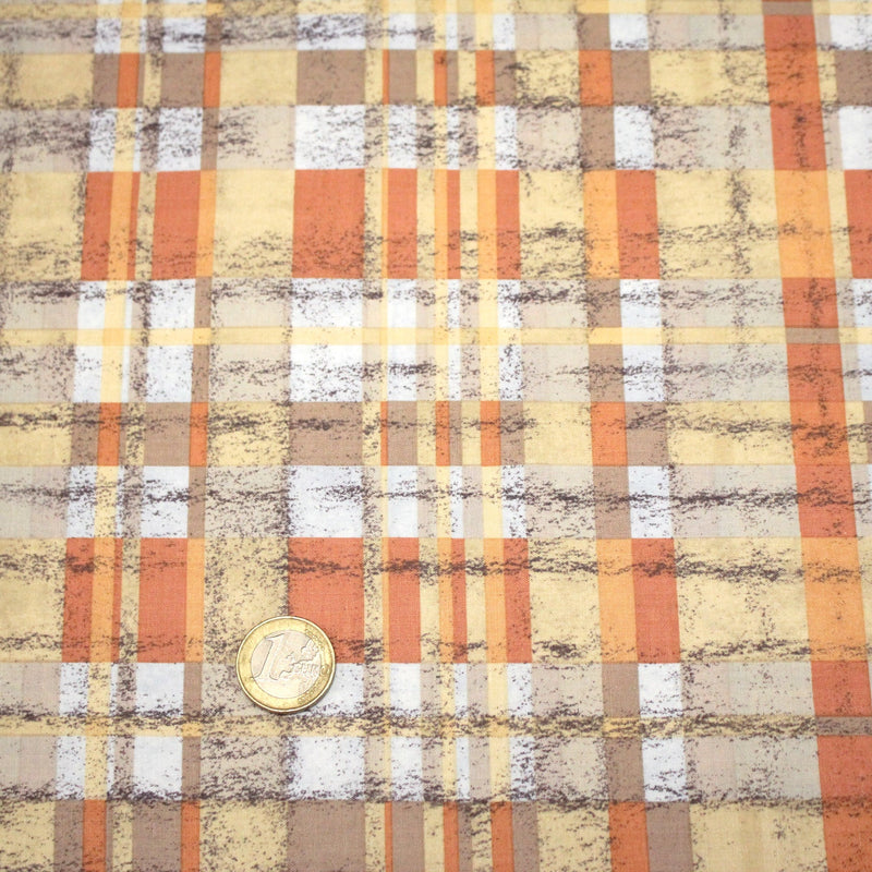 Tissu cotonnade motif PAPIER PEINT SEVENTIES : trois couleurs dispo - TissusPapi.com