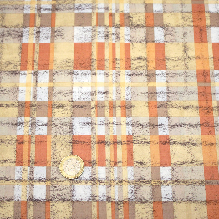 Tissu cotonnade motif PAPIER PEINT SEVENTIES : trois couleurs dispo