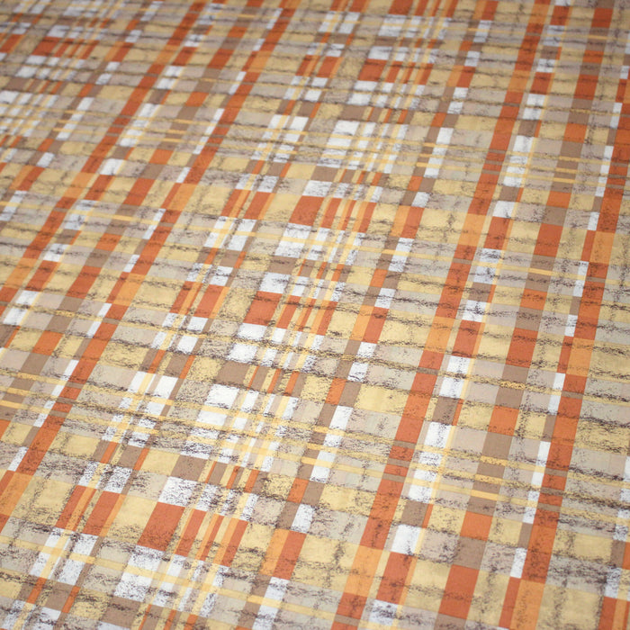 Tissu cotonnade motif PAPIER PEINT SEVENTIES : trois couleurs dispo