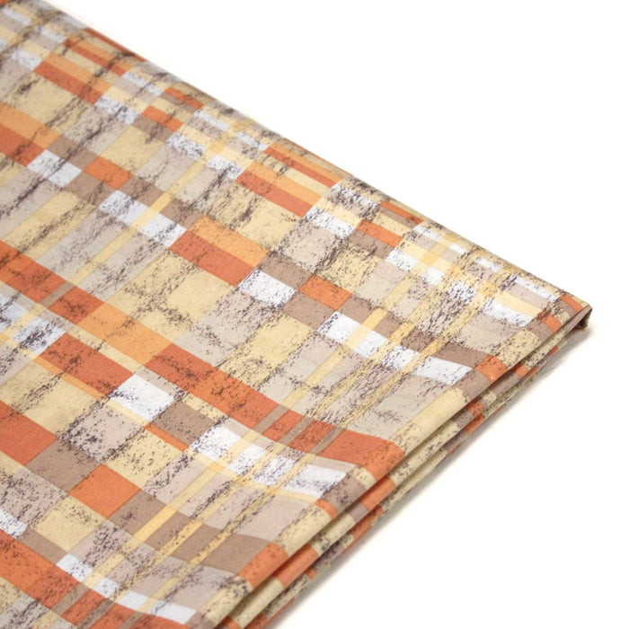 Tissu cotonnade motif PAPIER PEINT SEVENTIES : trois couleurs dispo