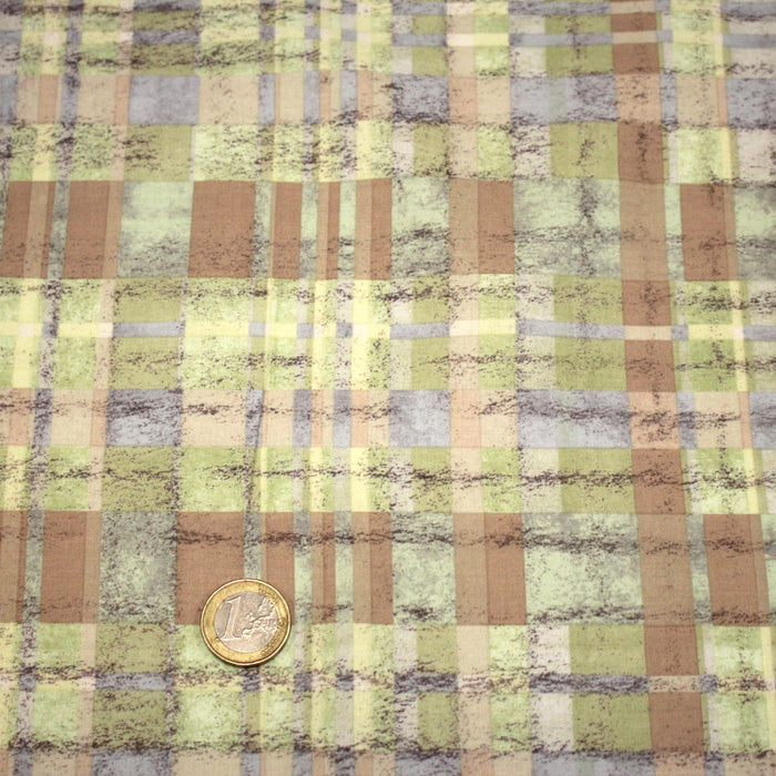 Tissu cotonnade motif PAPIER PEINT SEVENTIES : trois couleurs dispo