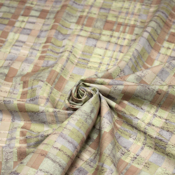 Tissu cotonnade motif PAPIER PEINT SEVENTIES : trois couleurs dispo