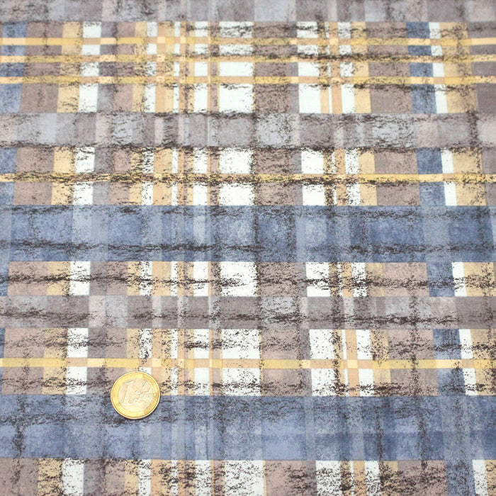 Tissu cotonnade motif PAPIER PEINT SEVENTIES : trois couleurs dispo