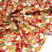 Tissu cotonnade motif japonais traditionnels : fleuris multicolores, fond noir / bleu / rouge - COLLECTION JAPON DORÉ - TissusPapi.com