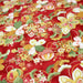 Tissu cotonnade motif japonais traditionnels : fleuris multicolores, fond noir / bleu / rouge - COLLECTION JAPON DORÉ - TissusPapi.com