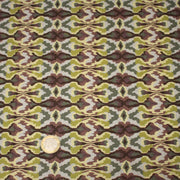 Tissu cotonnade, motif psyché marron & vert - COLLECTION SEVENTIES - STANDARD 100 OEKO - TEX - TissusPapi.com