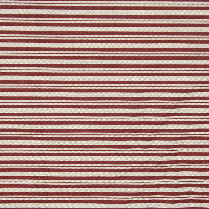 Tissu toile à matelas de coton aux rayures rouges, fond lin - COLLECTION VERSAILLES
