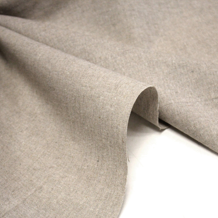 Tissu Chambray de coton couleur lin naturel