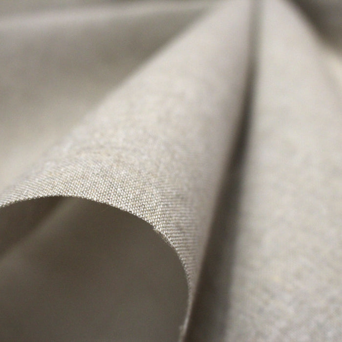 Tissu Chambray de coton couleur lin naturel