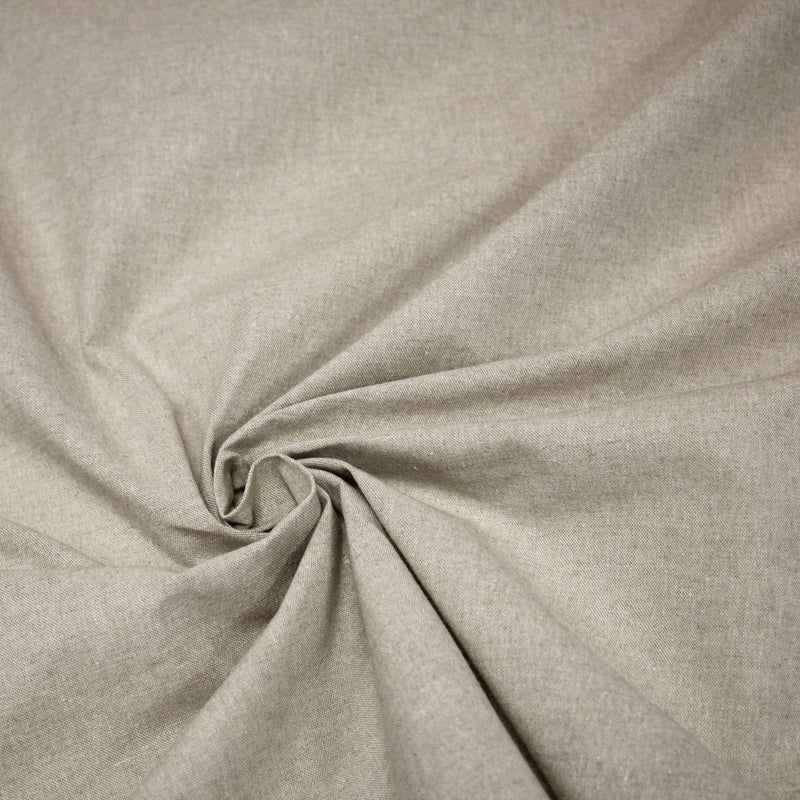Tissu Chambray de coton couleur lin naturel - TissusPapi.com