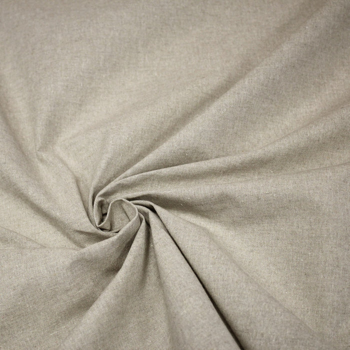 Tissu Chambray de coton couleur lin naturel