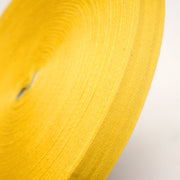 Ruban sergé de coton jaune bouton d'or 20mm - Galette de 100 mètres - Fabrication française - TissusPapi.com
