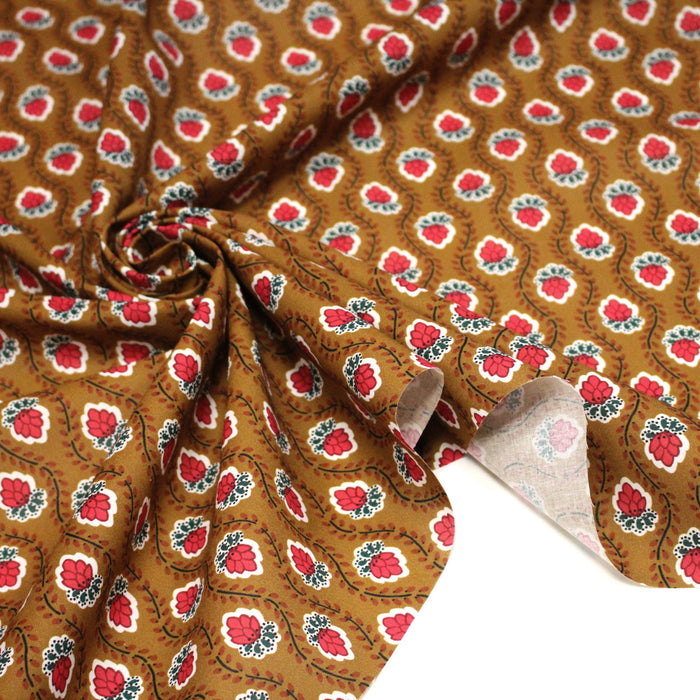 Tissu INDIENNES PROVENCALES cotonnade fleurie, 4 couleurs disponibles - OEKO-TEX STANDARD 100