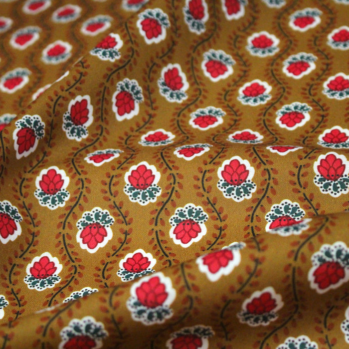 Tissu INDIENNES PROVENCALES cotonnade fleurie, 4 couleurs disponibles - OEKO-TEX STANDARD 100