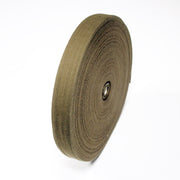 Ruban sergé de coton souple chevrons vert kaki 30mm - Galette de 100 mètres - Fabrication française - TissusPapi.com