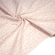 Tissu cotonnade blanc aux triangles roses & pois oranges - OEKO - TEX - TissusPapi.com
