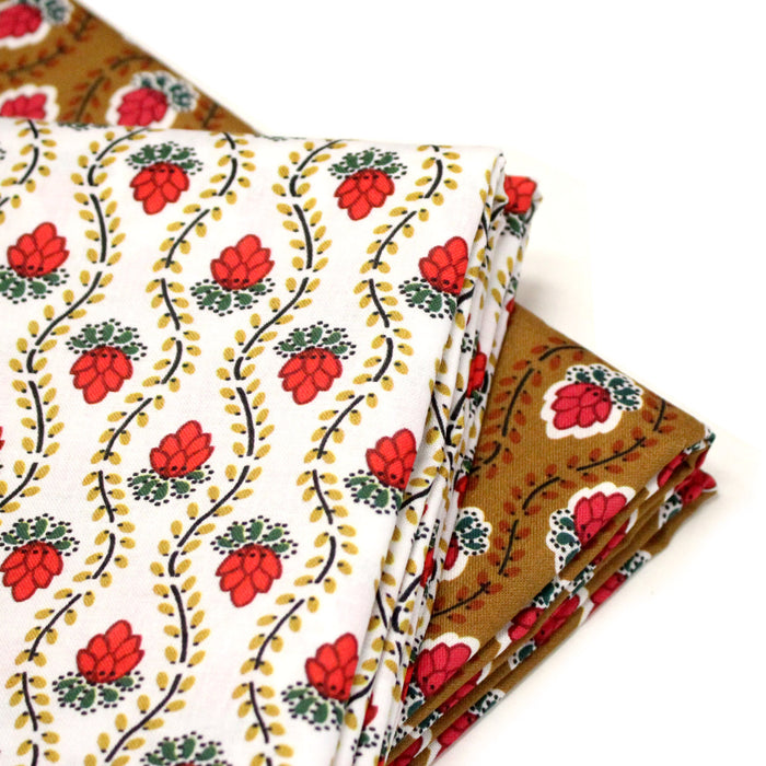 Tissu INDIENNES PROVENCALES cotonnade fleurie, 4 couleurs disponibles - OEKO-TEX STANDARD 100