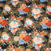 Tissu cotonnade motif japonais, roses & pivoines dorées, fond rouge ou bleu marine - COLLECTION JAPON DORÉ - TissusPapi.com