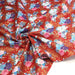 Tissu cotonnade motif japonais, roses & pivoines dorées, fond rouge ou bleu marine - COLLECTION JAPON DORÉ - TissusPapi.com