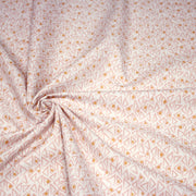 Tissu cotonnade blanc aux triangles roses & pois oranges - OEKO - TEX - TissusPapi.com