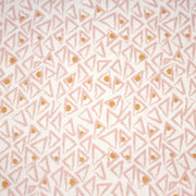 Tissu cotonnade blanc aux triangles roses & pois oranges - OEKO - TEX - TissusPapi.com