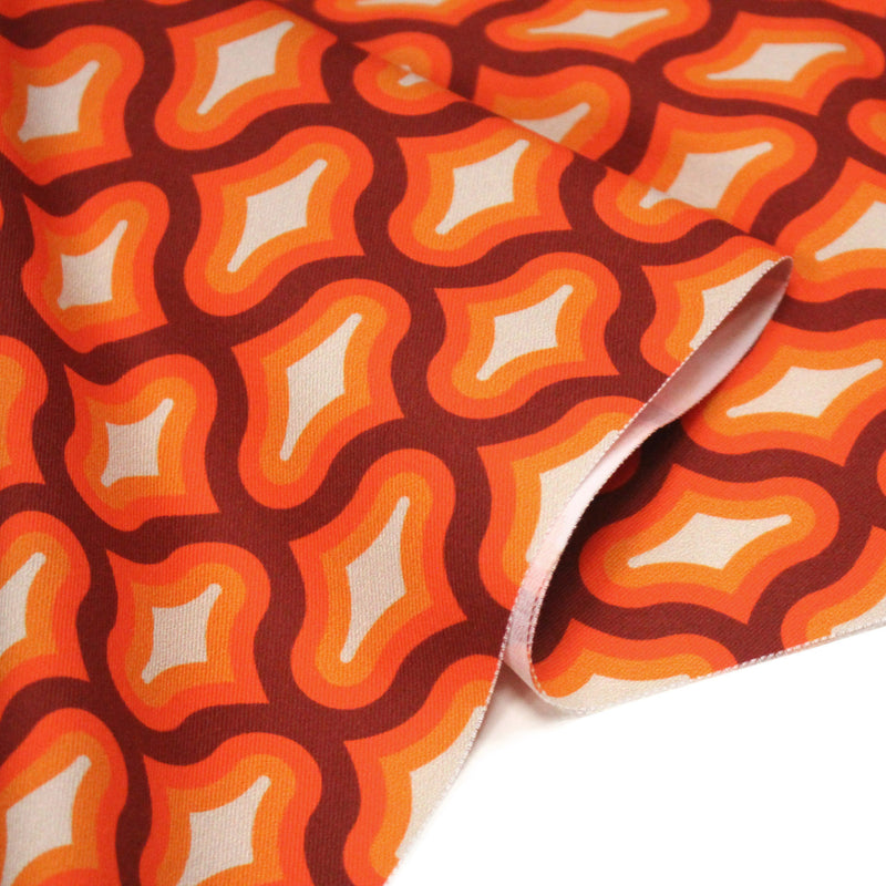 Tissu gabardine coton imprimée motif SEVENTIES, Losange Graphique - STANDARD 100 OEKO - TEX - TissusPapi.com