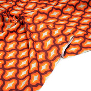 Tissu gabardine coton imprimée motif SEVENTIES, Losange Graphique - STANDARD 100 OEKO - TEX - TissusPapi.com