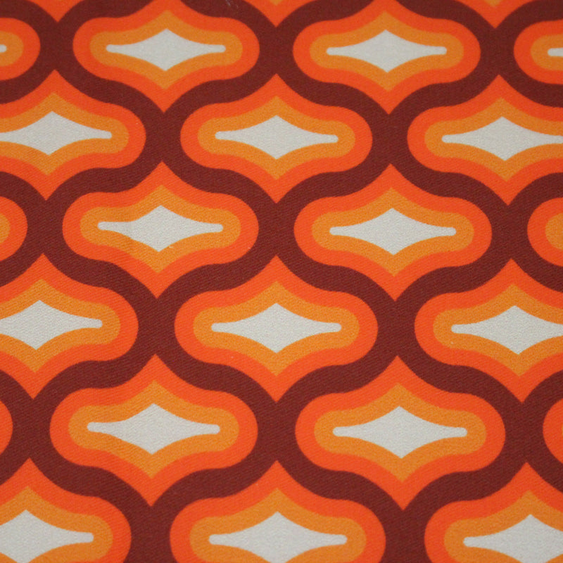 Tissu gabardine coton imprimée motif SEVENTIES, Losange Graphique - STANDARD 100 OEKO - TEX - TissusPapi.com