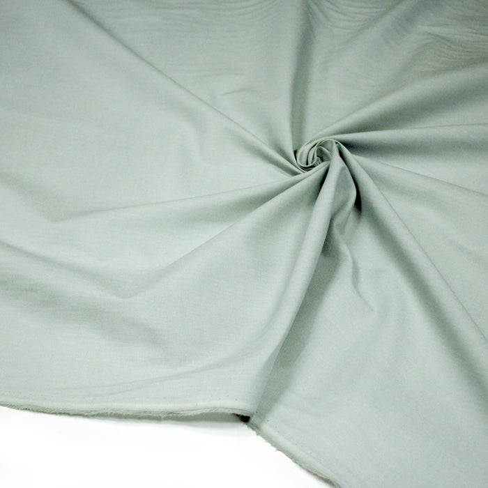 Tissu coton vert de gris clair uni - COLLECTION LES BASIQUES