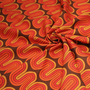 Tissu gabardine coton imprimée motif SEVENTIES, Vagues psychédélique - STANDARD 100 OEKO - TEX - TissusPapi.com