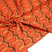 Tissu gabardine coton imprimée motif SEVENTIES, Vagues psychédélique - STANDARD 100 OEKO - TEX - TissusPapi.com