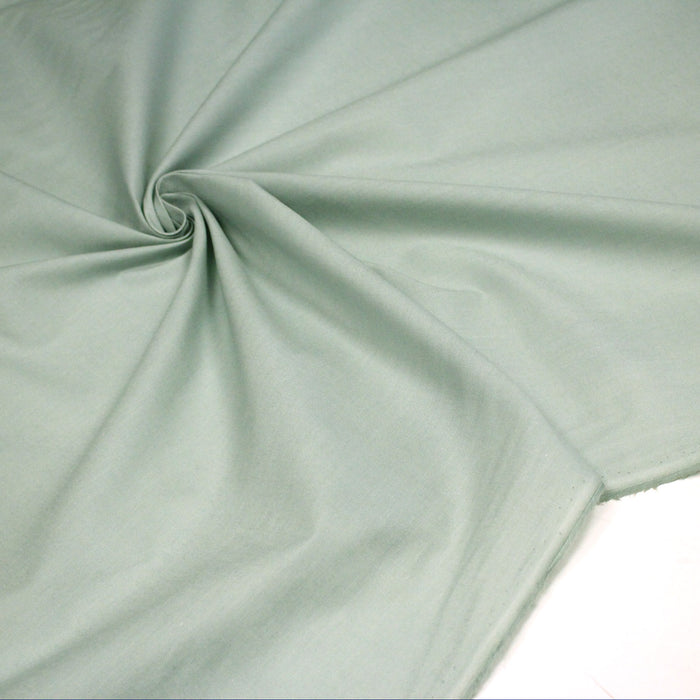 Tissu coton vert de gris clair uni - COLLECTION LES BASIQUES