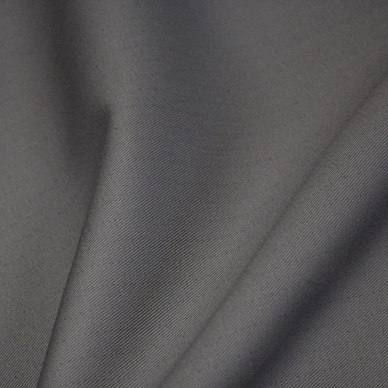 Tissu sergé coton gris uni aux fins fins liserés anthracites - 325gr/m2 - ON DESTOCKE ! - TissusPapi.com