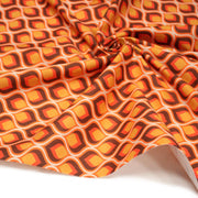 Tissu gabardine coton imprimée motif SEVENTIES, Flamme Hypnotique - STANDARD 100 OEKO - TEX - TissusPapi.com