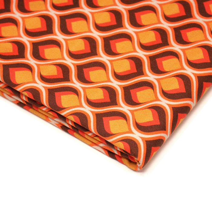Tissu gabardine coton imprimée motif SEVENTIES, Flamme Hypnotique - STANDARD 100 OEKO-TEX