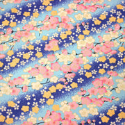 Tissu cotonnade motif japonais fleurs de cerisier : tons roses ou tons bleus– COLLECTION JAPON DORÉ - TissusPapi.com