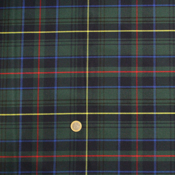 Tissu habillement Tartan motif traditionnel vert, bleu marine, rouge et jaune - OEKO-TEX®