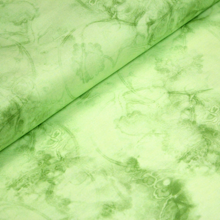 Tissu de coton Batik faux-uni marbré vert pistache